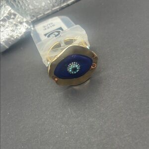 Gold and Blue Evil Eye-Ring